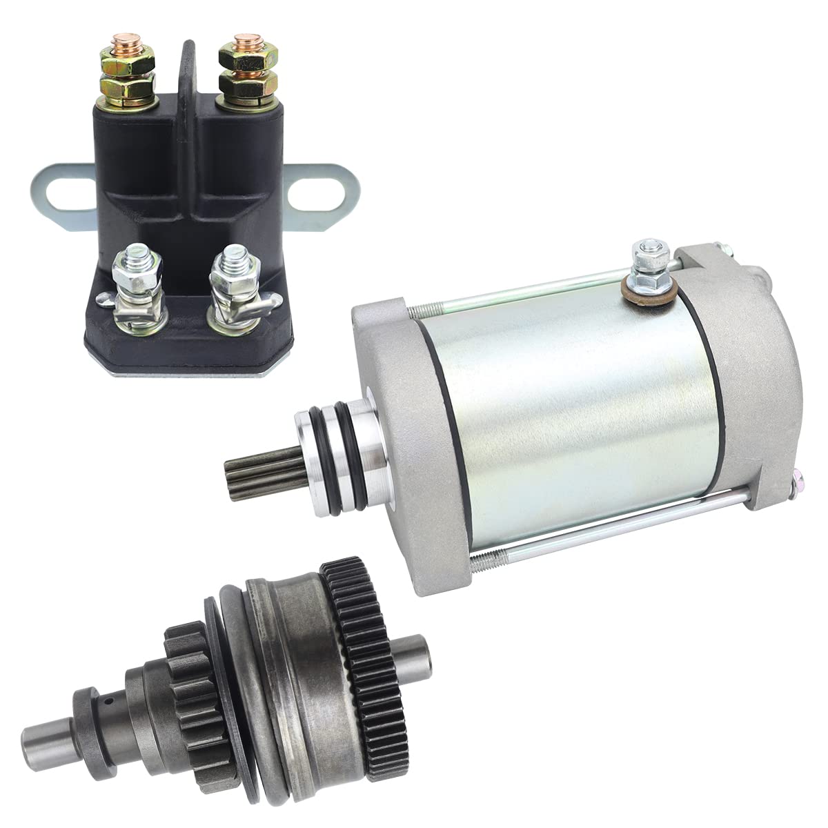 Starter & Bendix & Relay for Polaris Sportsman 600 700 800 MV7 05-06| Ranger Xp 4X4 700 EFI 05| Frontier Classic Touring 02-05, 4010417 410-54040 18648 SMU0271 57-2725 495739 PA-106-image-42