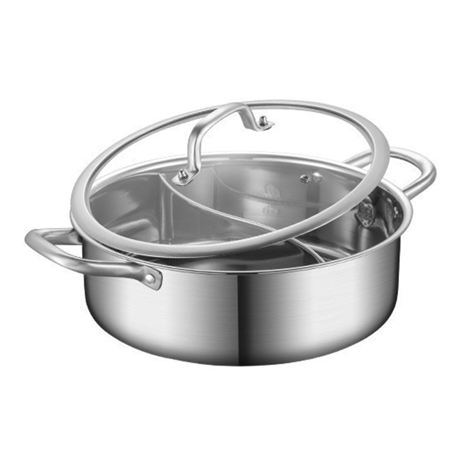 Family Double Cooking Pots 304 Stainless Steels Pots with Glass Lid Ensuring and Efficiency in Meal Preparation Induction Pots