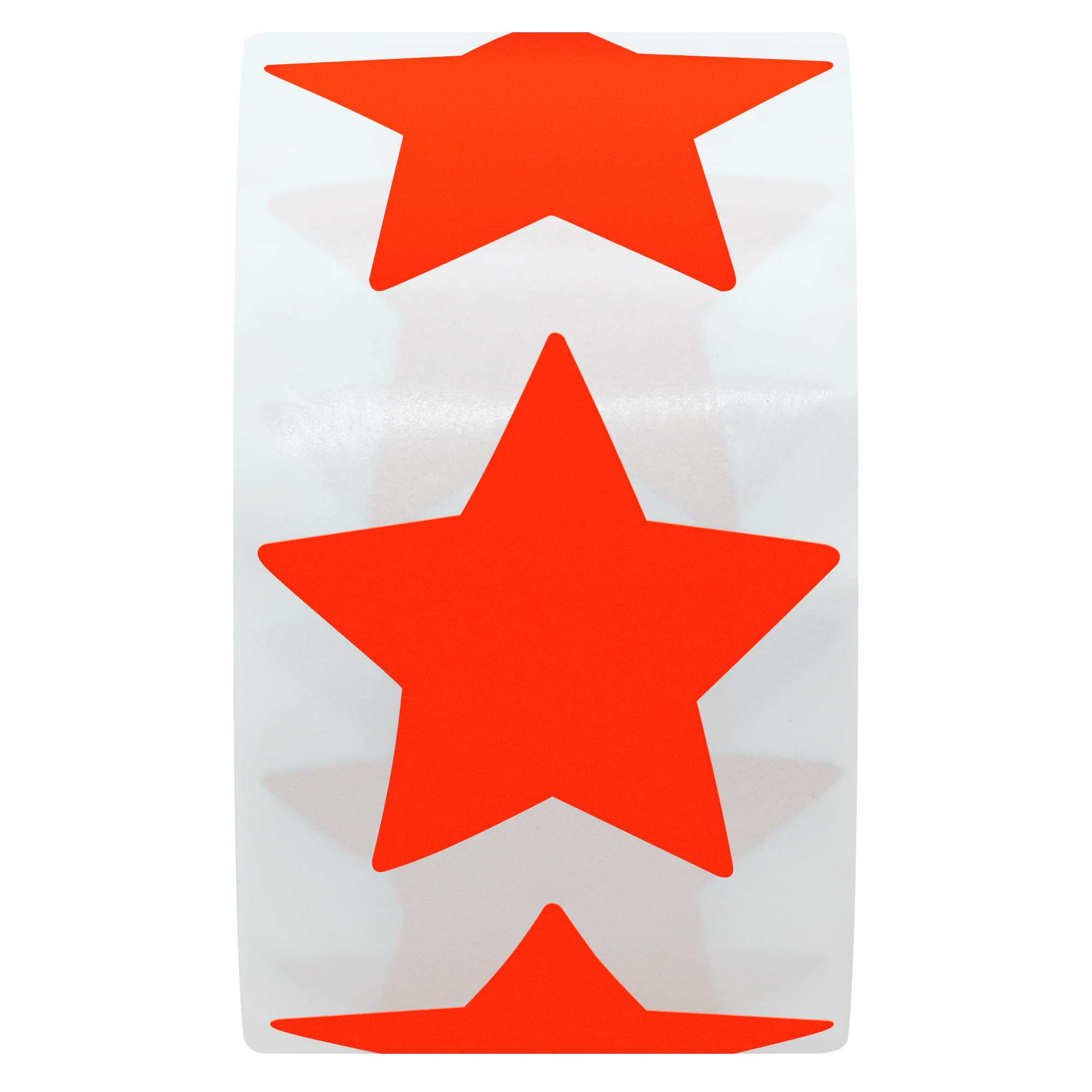 Hylabelest 38mm Fluorescent Red Star Shape Paper Sticker Labels Packaging Seals Crafts Wedding Favor Tag Labels 500 Total Per Roll - Image 3