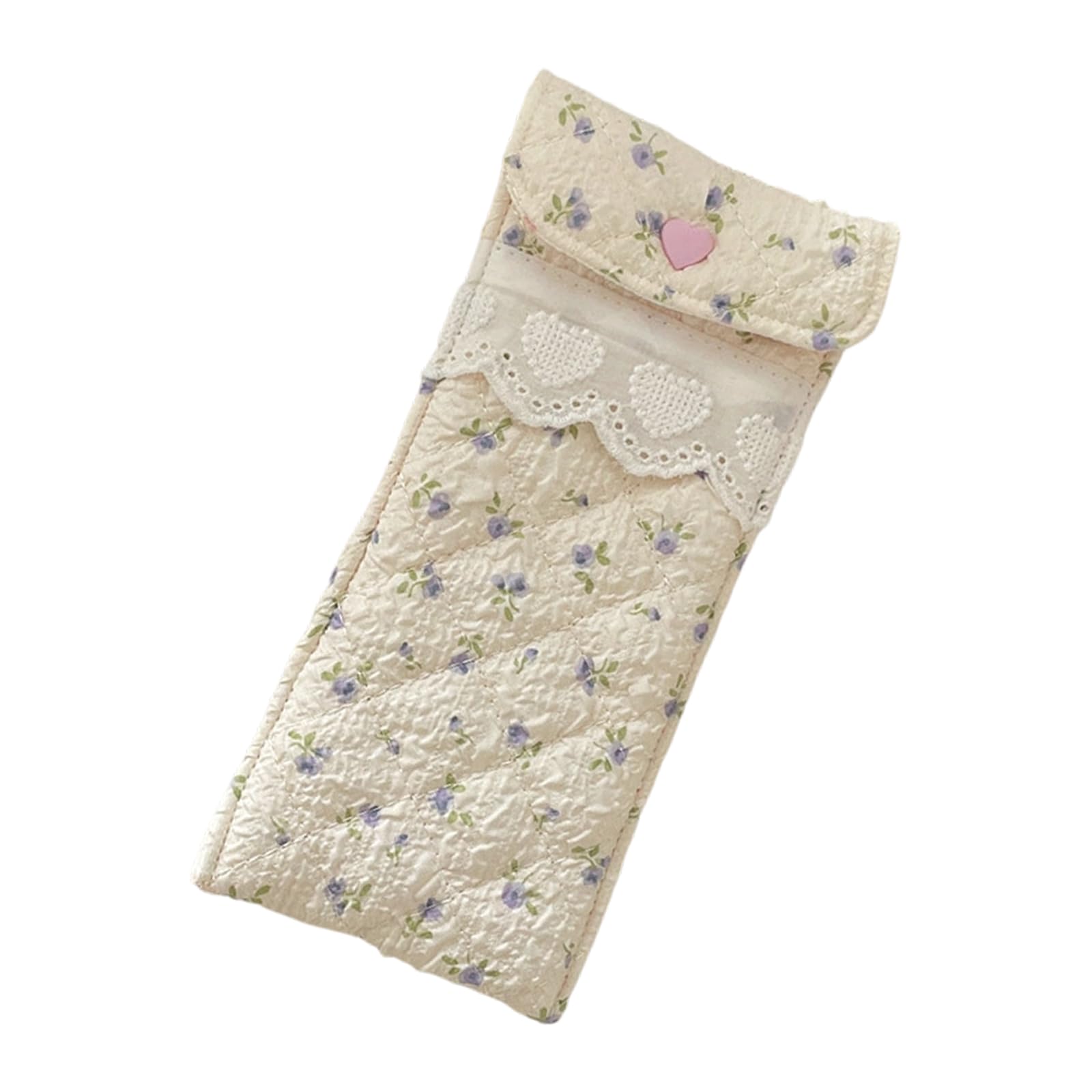 Jazuaiao Delicate Cotton Glasses Bag with Elegant Prints Her Sturdy and Practical Small Cosmetic Storage Bag