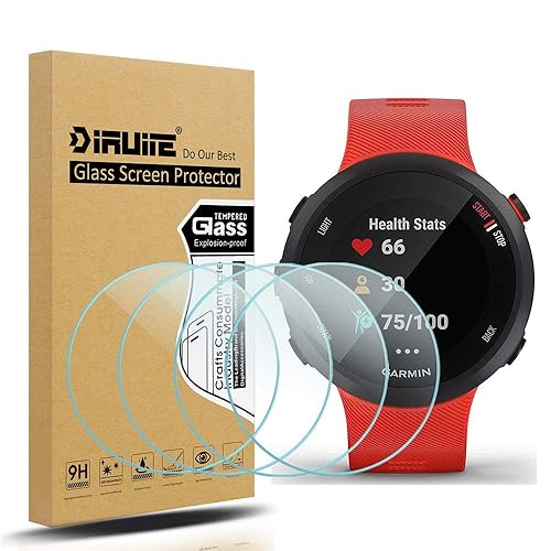 Suoman 4-Pack for Garmin Forerunner 55/45 / 45S Screen Protector, [Anti-Scratch] 2.5D 9H Hardness Ultra-Thin Tempered Glass Screen Protective Film