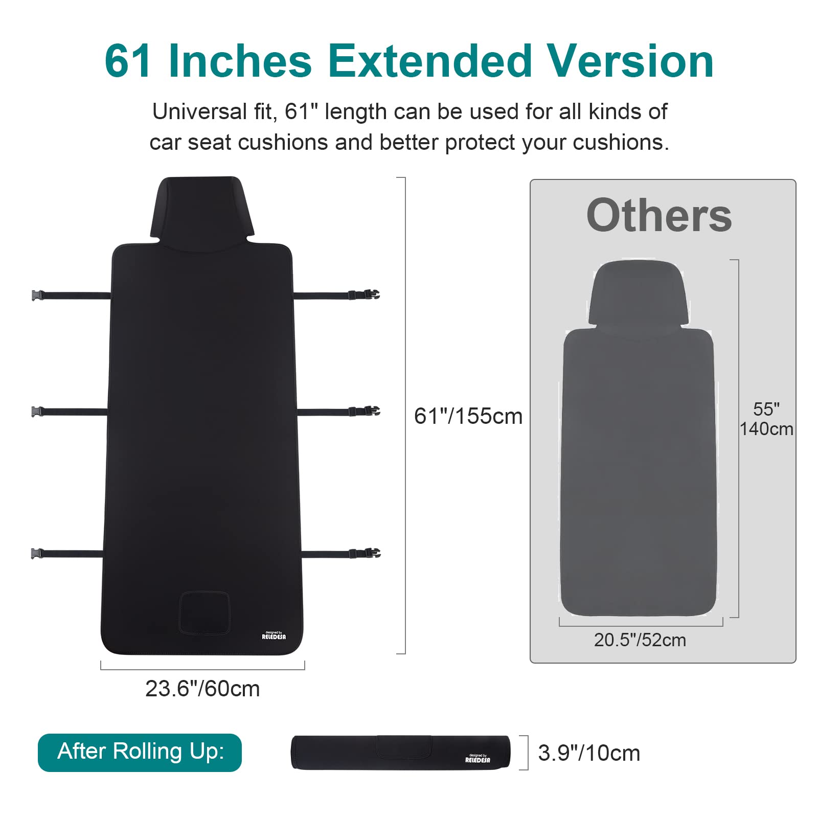 1PC Housses de siège néoprène pour Chien et Enfant, Protection Siege Voiture imperméables antidérapantes avec 3 Sangles à Boucle et Poche de Rangement Avant, pour SUV Vans Auto
