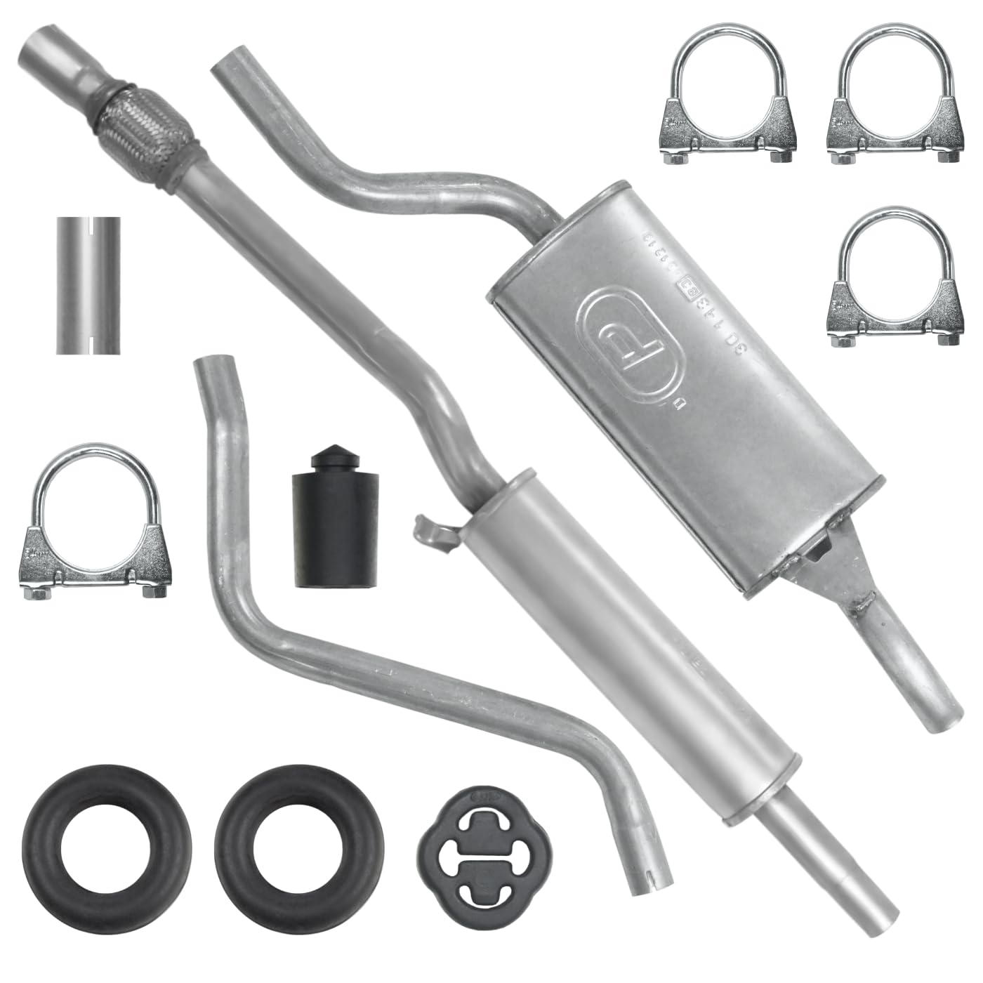 Schalldämpferset Auspuffanlage Auspuff für VW Polo 2 II 86C 1990-09/1994 1.0 1.3