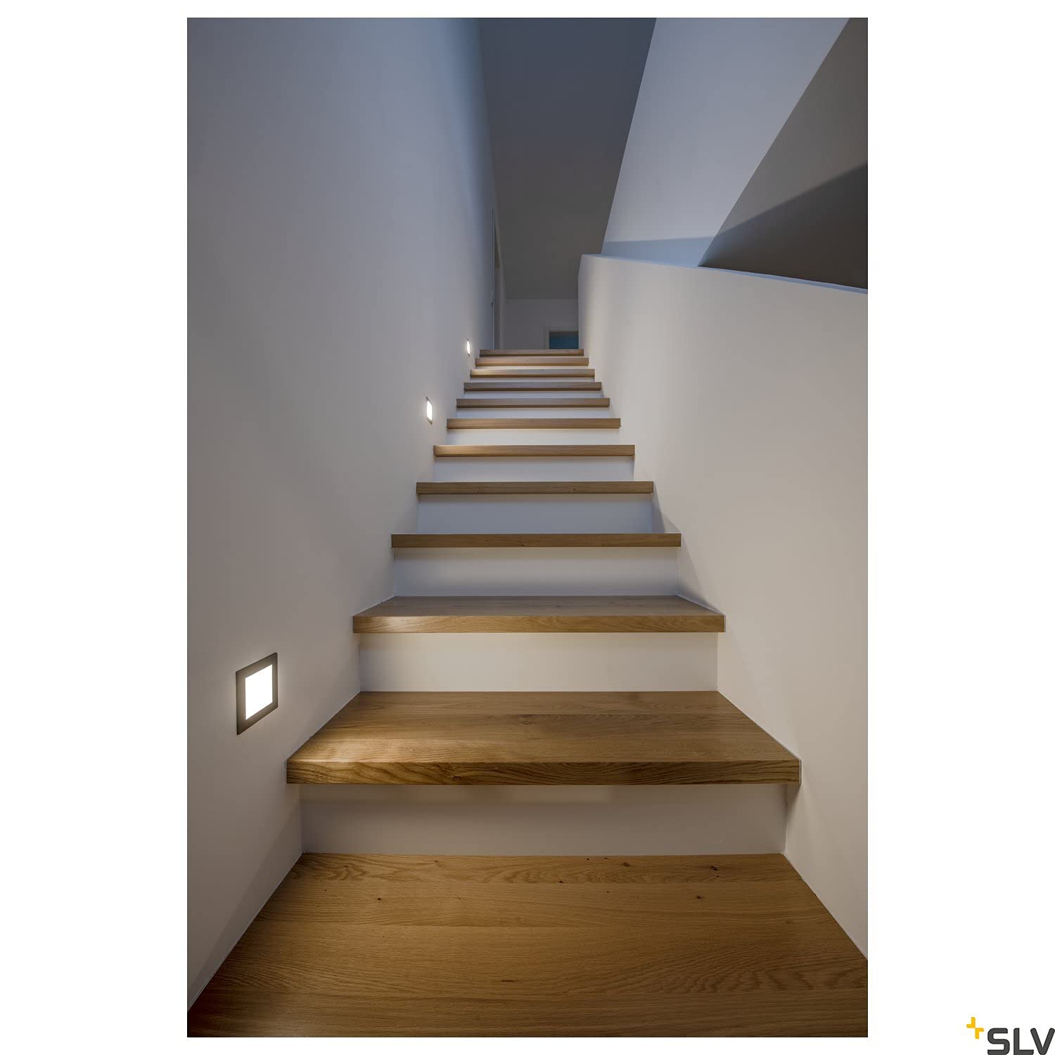 SLV LED Einbauleuchte Frame Basic | Wand- und Deckenleuchte für den Einbau | Eckig, Silber, 2700K Warmweiß | Stilvolle Wandleuchte, Einbau-Strahler LED Treppen-Beleuchtung, Stufen-Licht, Treppenlicht
