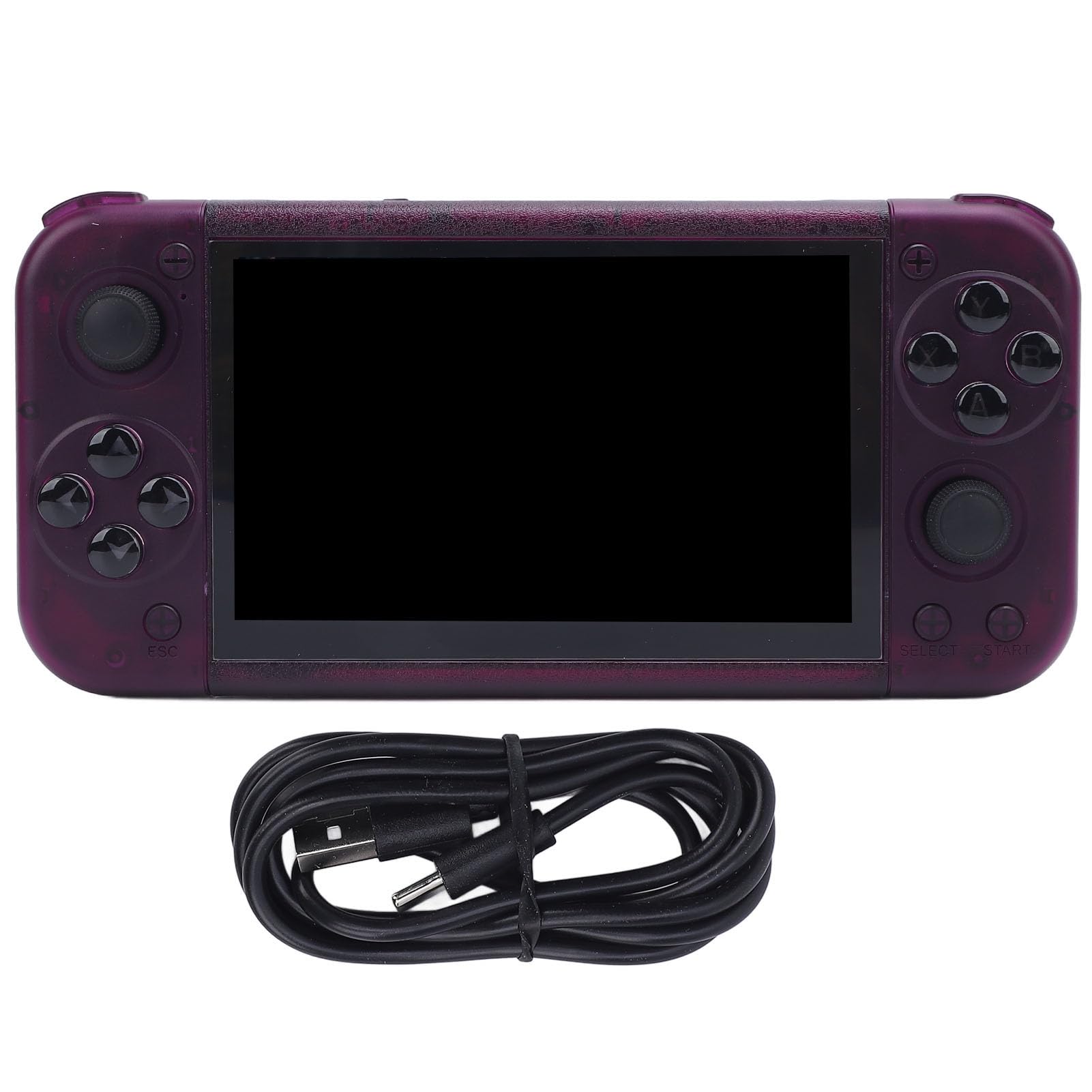 Cocoarm Console per Videogiochi retrò Portatile, Console per Videogiochi Portatile con Schermo IPS da 5 Pollici Joystick 3D Doppi USB C da 2 GB DDR4 64 GB per Giochi in Famiglia da Viaggio (Viola