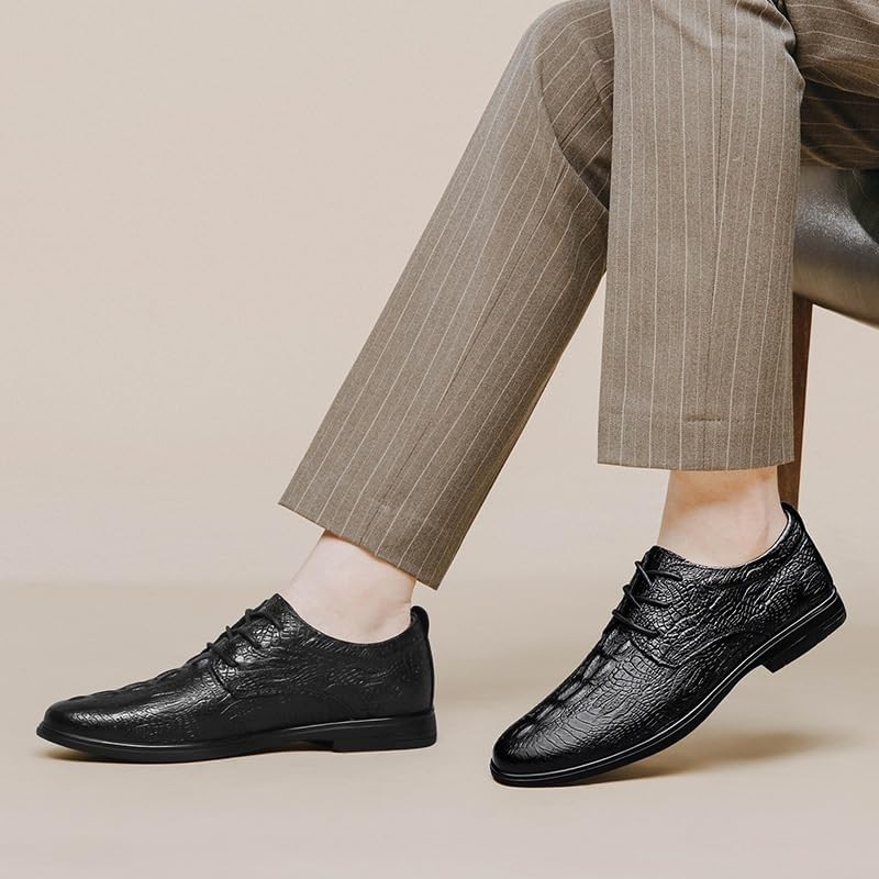 Men's Formal Business Oxford Leather Shoes Comfortable Pointed Toe Lace-Up Non Slip Footwear for Wedding Prom Office4