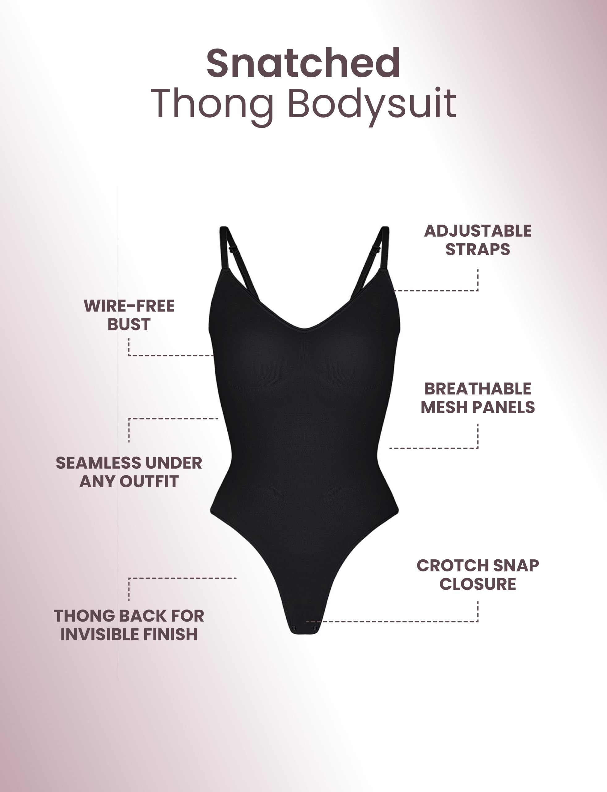HeyShape - Women's Seamless Tummy Control Shapewear Bodysuit - Sculpting Tank-Style Snatched Waist Thong