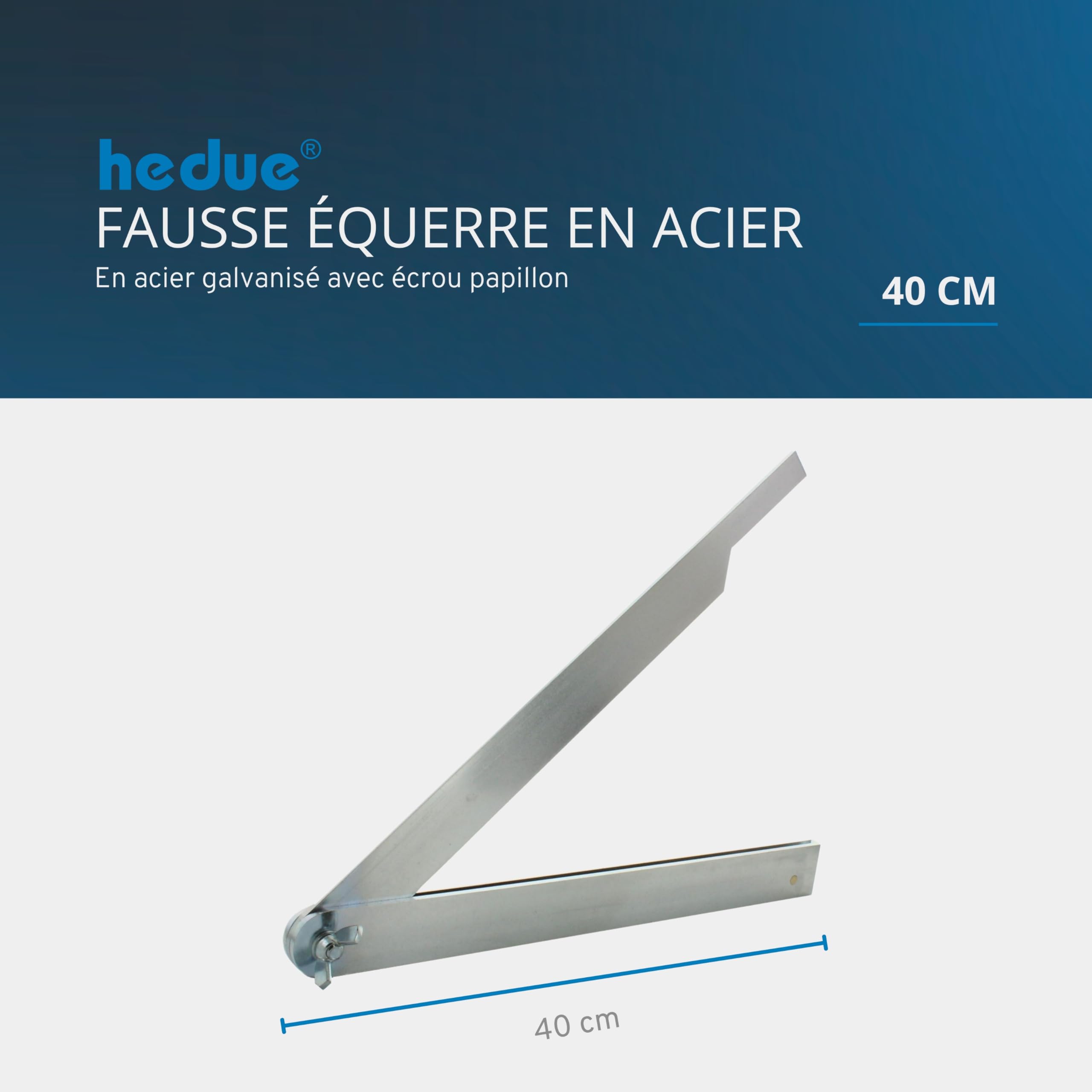 Fausse équerre en acier T740 - Fausse équerre en acier inoxydable, lecteur d'angle 40 cm