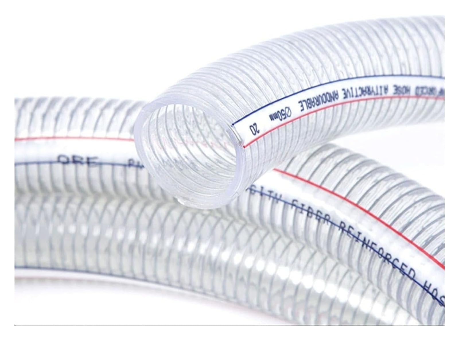 Rury z drutu stalowego z PVC Elastyczne, Grubość ścianki 6,5 mm przezroczysty drut stalowy z 2 zaciskami Pompa o długości 1 m Wytrzymała rura zęzowa do łodzi przesyłu wody(ID 150mm)