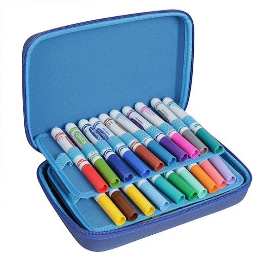 Hermitshell Estuche de viaje para Crayola Ultra Clean marcadores lavables 40 colores clásicos (solo caja) (azul)