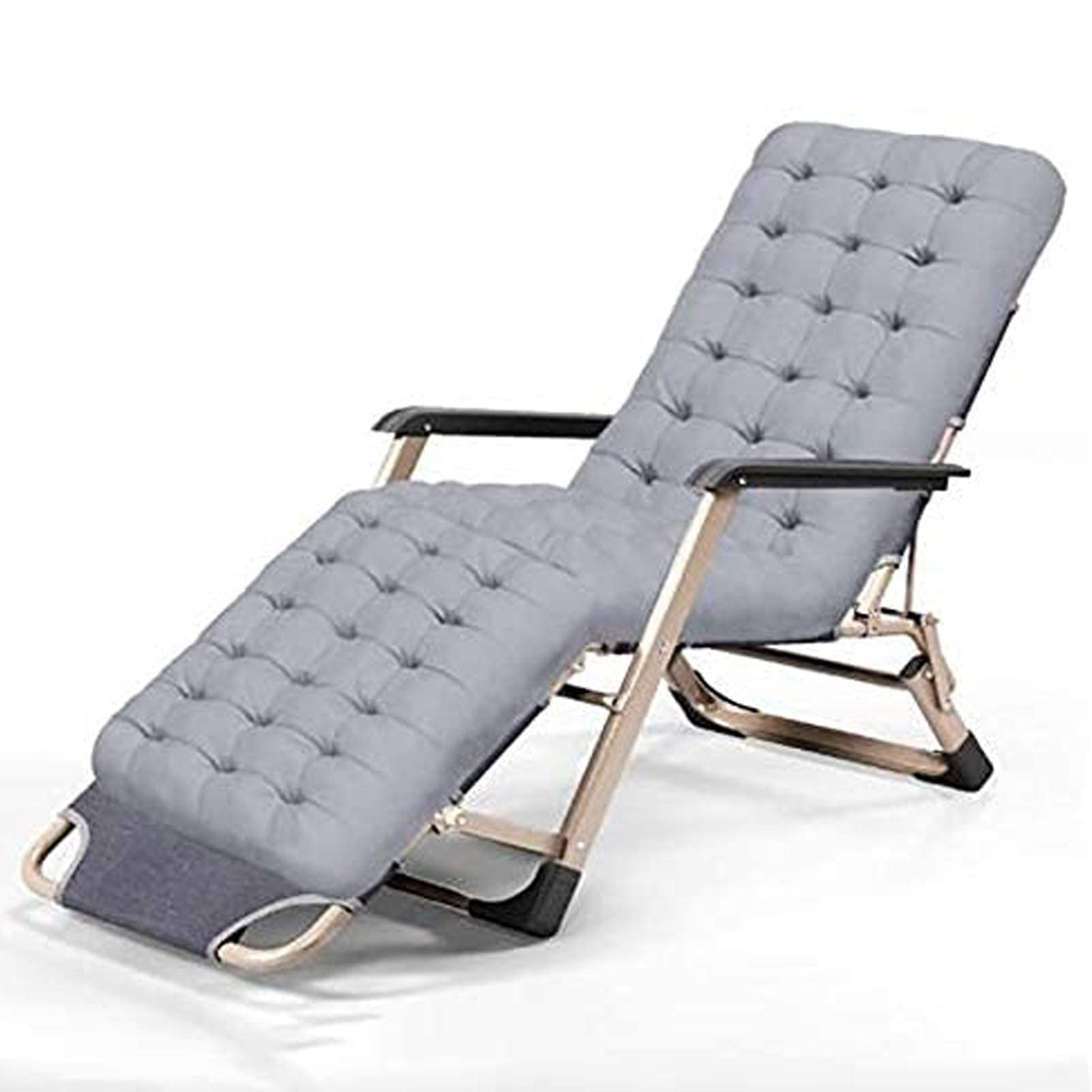 WOTZOV Sun Lounger Folding Chair Zero Gravity Reclining With Cotton Pad Lounge Chair Lunch Nap Chair Office Beach Lazy Leisure Home