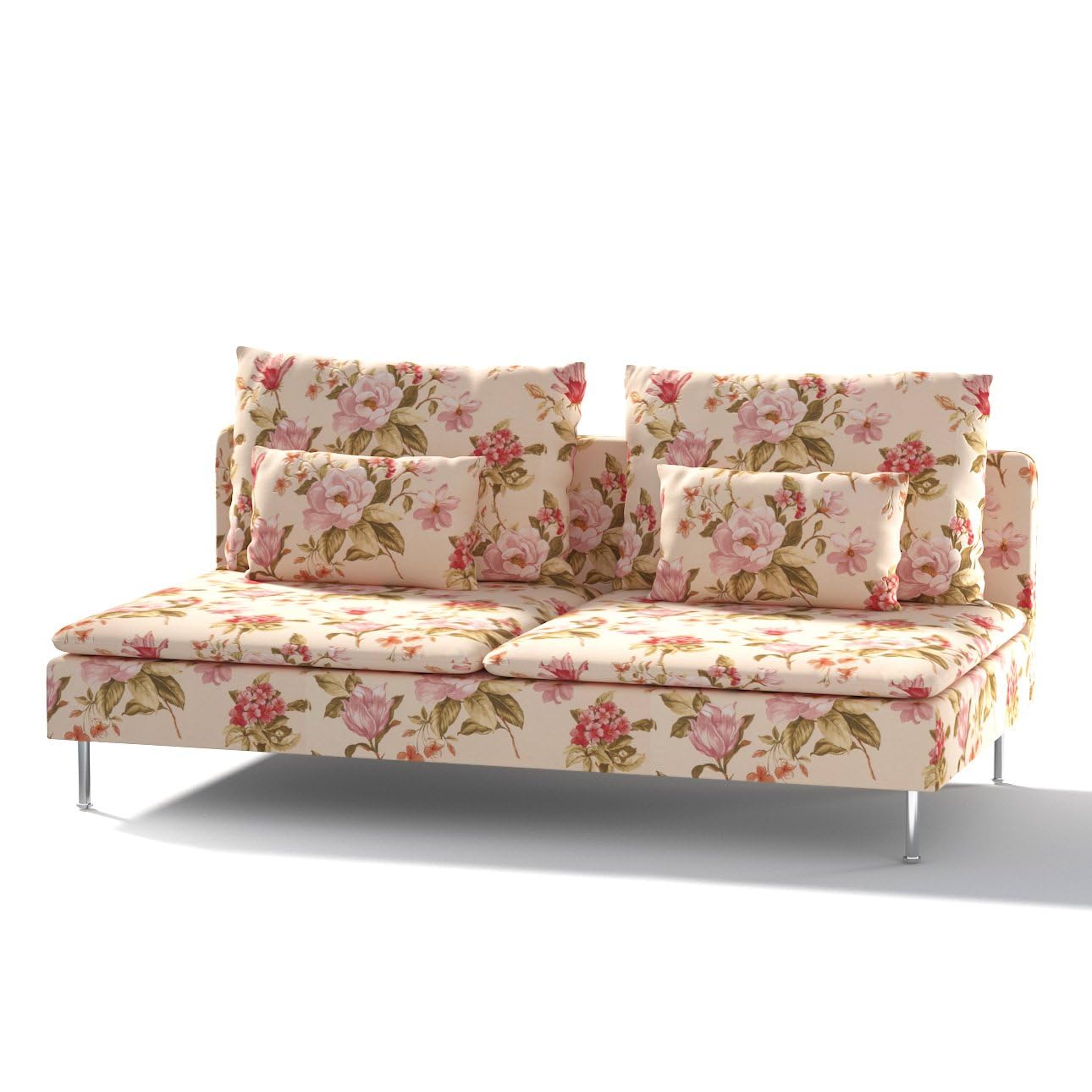 Dekoria Housse de rechange pour housse de siège Söderhamn 3 - Compatible avec modèle Söderhamm - Crème - Rose