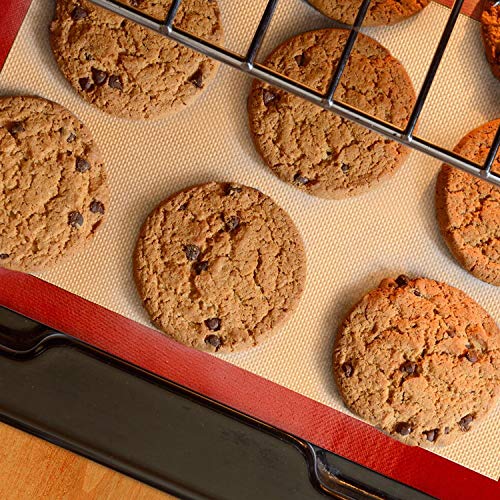 Kitchen (2 Pack) Silicone Baking Mat Sheet Set - Reusable Baking Mat Nonstick - Half Sheet Baking Mat For Oven - Red #TOP5