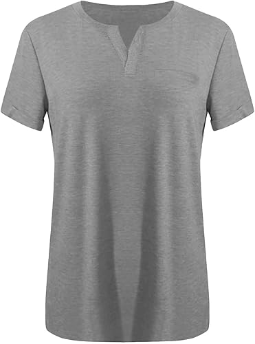 Miniatura 4 de JEGULV Camisetas de talla grande para mujer, de manga corta, para verano, casuales, ligeras, con cuello redondo, holgadas, suaves, Tops de talla