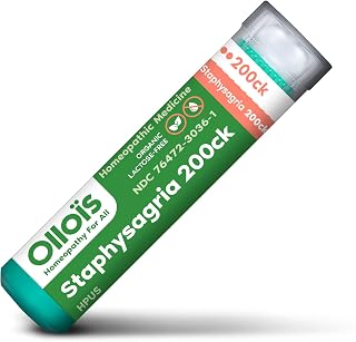 OLLOIS Staphysagria 200ck Organic & Lactose-Free Homeopathic Medicine, 80 Pellets (Pack of 1)