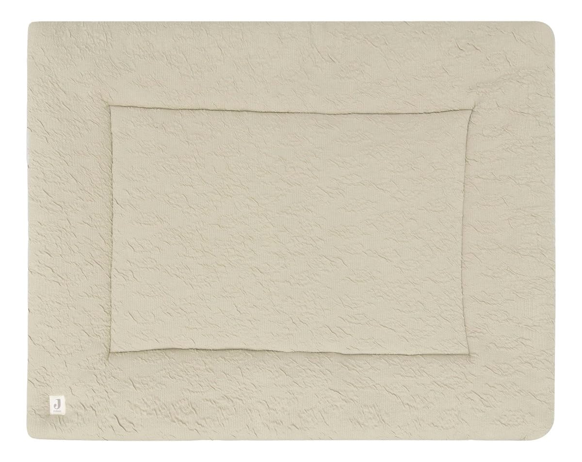 Jollein Krabbeldecke für Baby - Soft Waves, Olive Green - Laufgittereinlage - 75x95 cm - Spieldecke Baby - Olivgrün