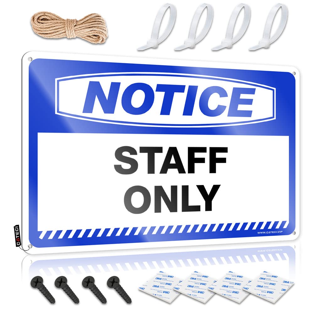 IBWNBBUSN Funny Signs For Home Decor Notice Staff Only Tin Sign Bar Rules Sign Funny Door Signs(30X40CM)