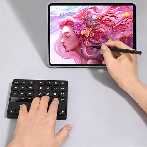 Lafeier Bluetooth Drawing Keypad, 35 Keys Rechargeable Wireless Keyboard for Procreate, and Shortcuts Graphic - Image 3