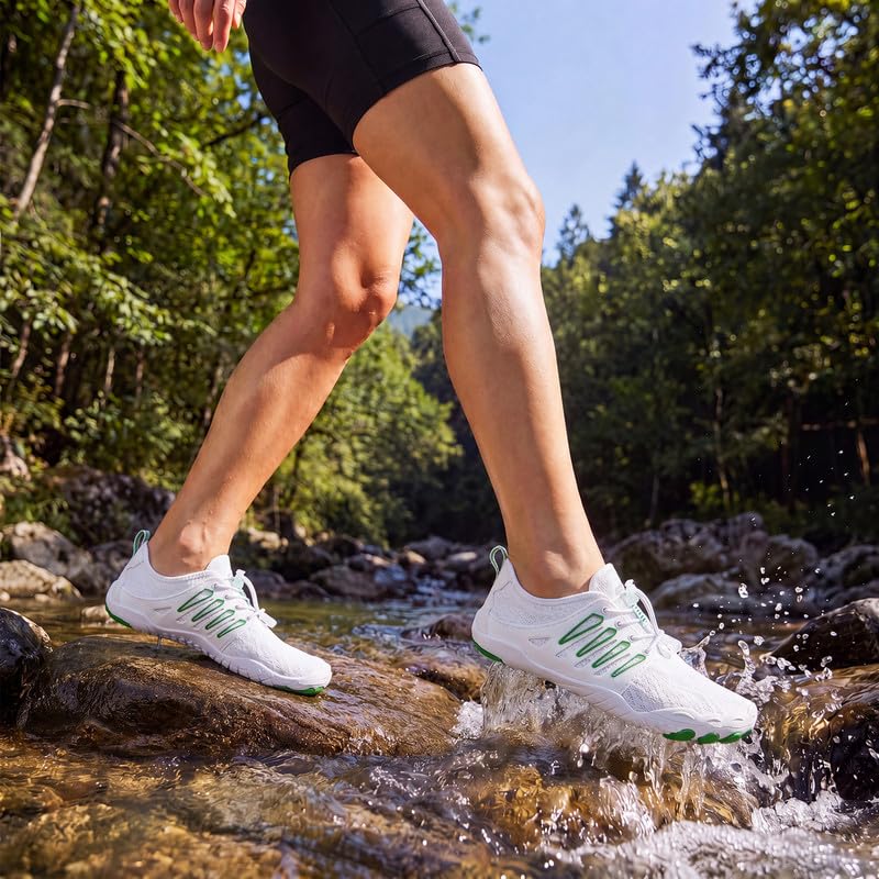 Image of Hike Barefoot Water Shoes for Women Men Footwear, Quick Dry Wide Toe Box Pro Beach Swim Athletic Sports Shoes, Non-Slip Lightweight Aqua Shoe for Pool Hiking Walking Kayaking Diving Surfing