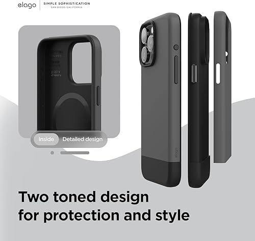 Miniatura 3 de elago Compatible con iPhone 15 Pro Max, compatible con MagSafe, funda deslizante, funda protectora de cuerpo completo, a prueba de golpes, funda