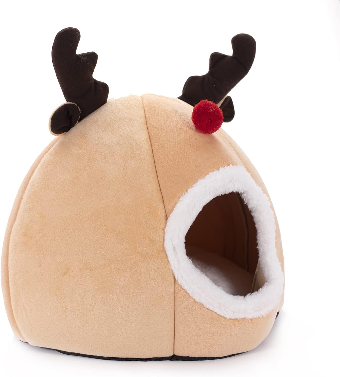 Downtown Pet Supply Holiday Cat Cave House and Kitty Bed, Reindeer Extremely Cozy and Warm Christmas Mat (Holiday) : Pet Supplies