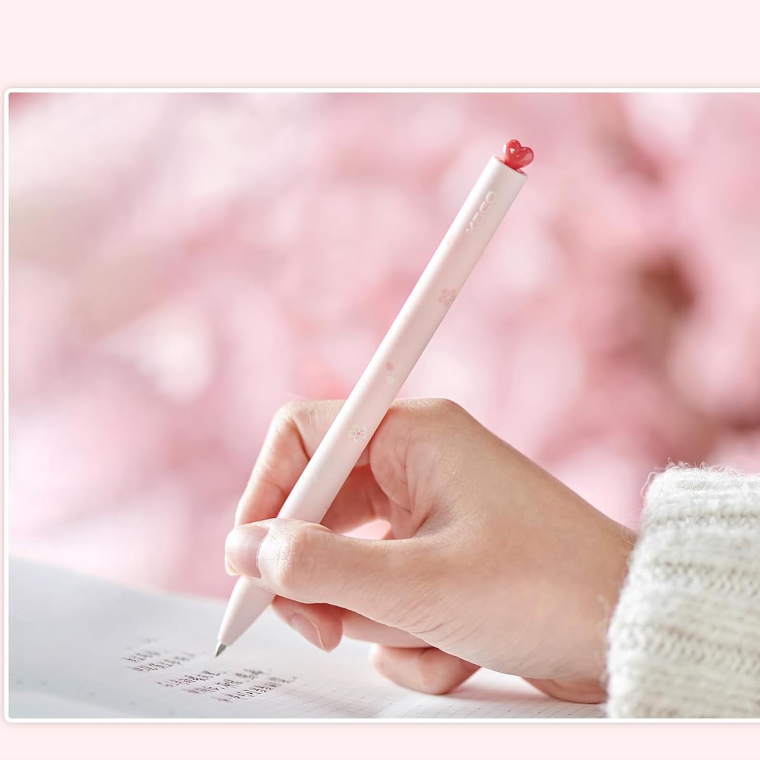الرائد - اقلام جل لطيفة قابلة للسحب من تزويق، تصميم قلب مع 4 ع... - view 4