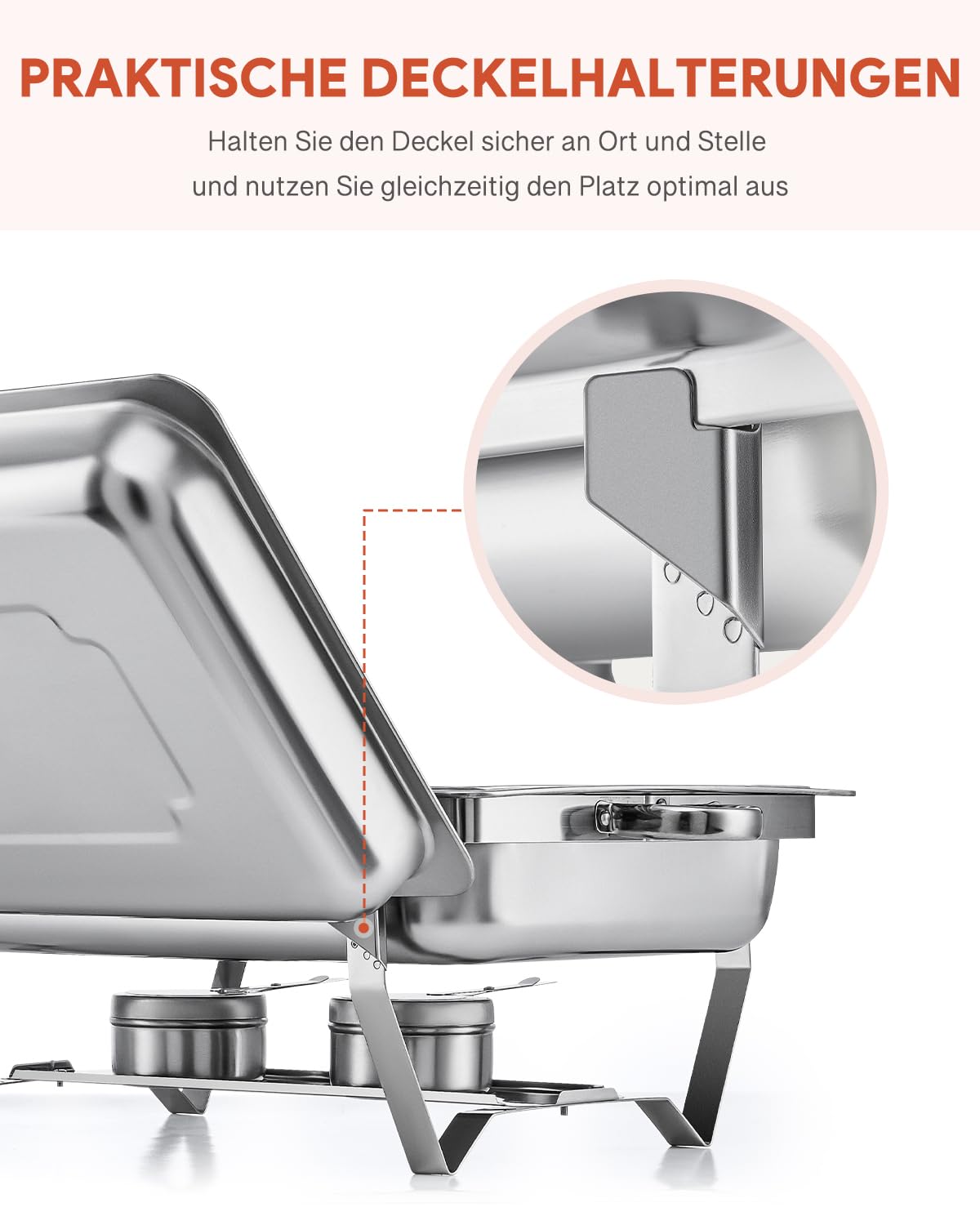 Wilprep Chafing Dish Speisewärmer 9L 2pcs Edelstahl Warmhaltebehälter Wärmebehälter Edelstahl Buffet-Set für Catering Buffet und Party