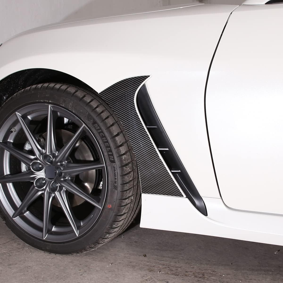 Car Front Fender Side Vents Cover Trim Compatible with Subaru BRZ ZD8 2022 2023 Soft Carbon Fiber 2PCS Body Side Fender Air Vent Sticker Trim Accessories (Black Carbon)
