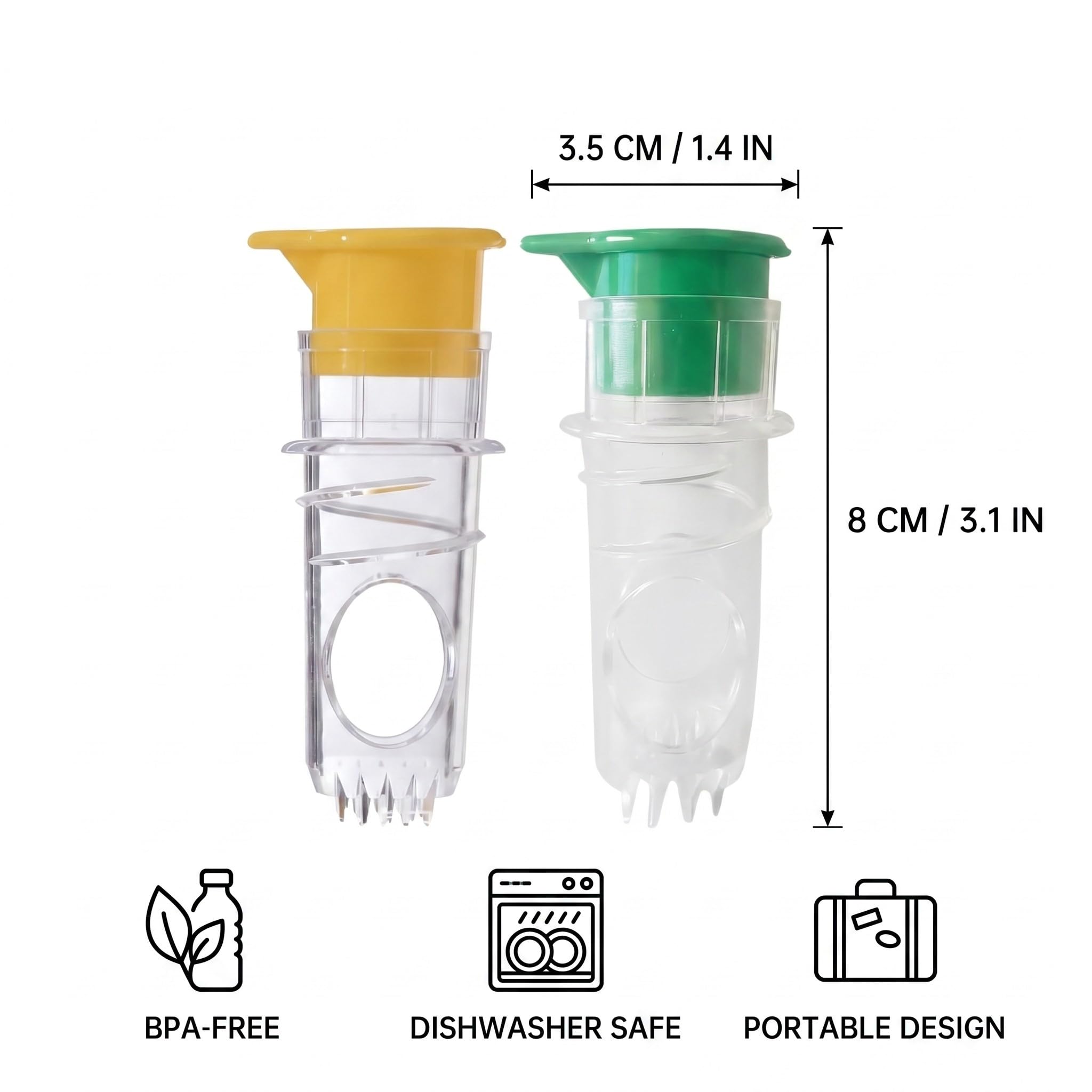 Exprimidores Manuales de Limón, Prensas para Cítricos con Tapa, Set de 2, Sin BPA, Lavables en Lavavajillas