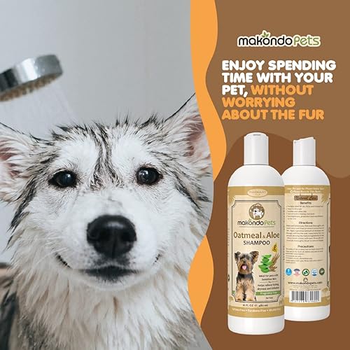 Miniatura 7 de Champú de avena para perros con aloe vera. Champú hipoalergénico para perros para alergias y picazón. Champú ideal para mascotas para su aseo de