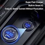 USB C Car Charger Socket 12V/24V USB Outlet, 45W PD Type C & 18W QC 3.0 Car Dual USB Port for Car Boat Marine Bus Truck Golf RV
