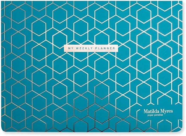 Matilda Myres A4 Weekly List Pad - 50 Sheets - Teal & Rose Gold
