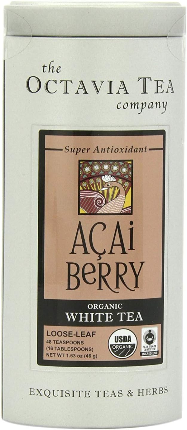 Octavia Tea Acai Berry (Organic White Tea) Loose Tea, 1.63-Ounce Tin