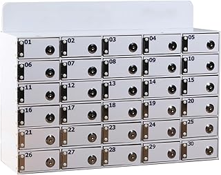 Armazenamento para telemóvel, caixa de armazenamento pessoal com ranhuras 12/15/20/25/30/40 ranhuras, armário transparente para telemóvel com fechadura, armário de armazenamento