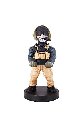 Power Up Factory Exquisite Gaming: Call of Duty: Lt. Simon "Ghost" Riley - Original Mobile Phone & Gaming Controller Holder, Device Stand, Cable Guys, Licensed Figure
