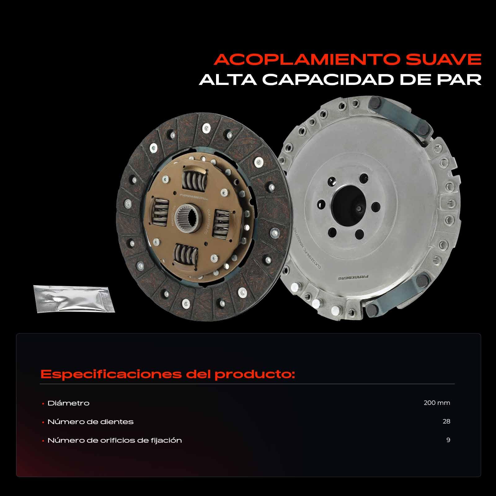 Frankberg Kit de embrague 036198141X | Compatible con: Golf IV Variante 1J5, B.o.r.a 1J2, O.c.t.a.v.i.a I 1U2, Toledo II 1M2, Variante B.o.r.a 1J6, León 1M1