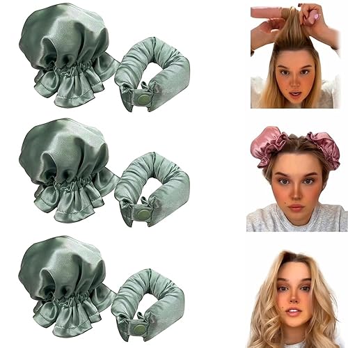 Nuevo juego de rizadores de cabello sin calor, rodillos de pelo para rizos sin calor con gorras para el cabello, rizadores sin calor para cabello
