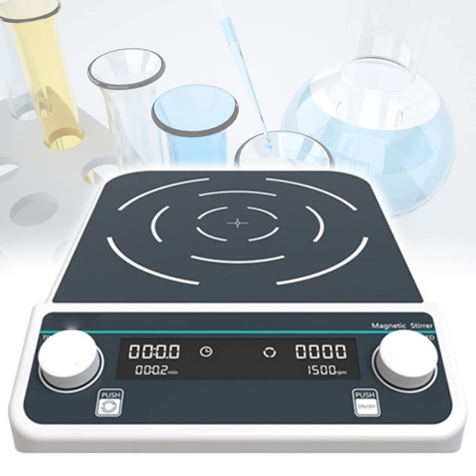 Agitador Magnético para Laboratorio, Agitador con Pantalla Digital Led, Gran Capacidad De 10 A 50 L, Avance Y Retroceso, Tiempo/Velocidad Ajustables, Utilizado En Laborat,