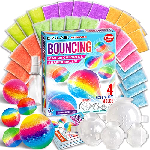 Big Bouncy Ball Kit for Kids, FunKidz DIY Ultimate Magic Bouncy Balls Making Kit Science Craft Projects Birthday Party Activities for Boys Girls Ages 6-12 Includes Tennis Size Ball Model and Powder by FUN KIDZ - Used condition - US$14.19