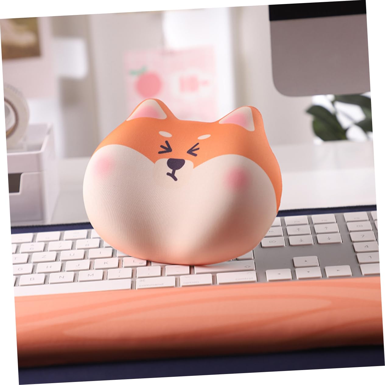 Housoutil Alfombrilla De Ratón Shiba Inu 5 Uds Ratón Inalámbrico Ergonómico Soporte De Reposabrazos Para Ordenador Reposabrazos De Pu Muñeca Y Oficina