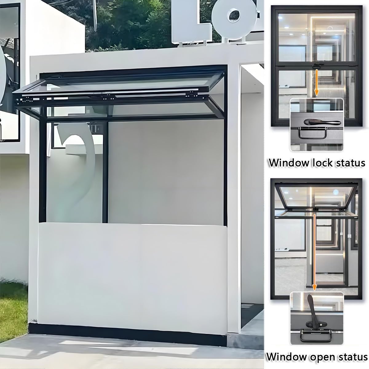 Folding Concession Serving Window – Vertical Sliding Double Hung Aluminum Frame,Folding Sliding Windows Double Hung Window,Customizable Aluminum Mobile Home Windows(34x38in/86x96cm)