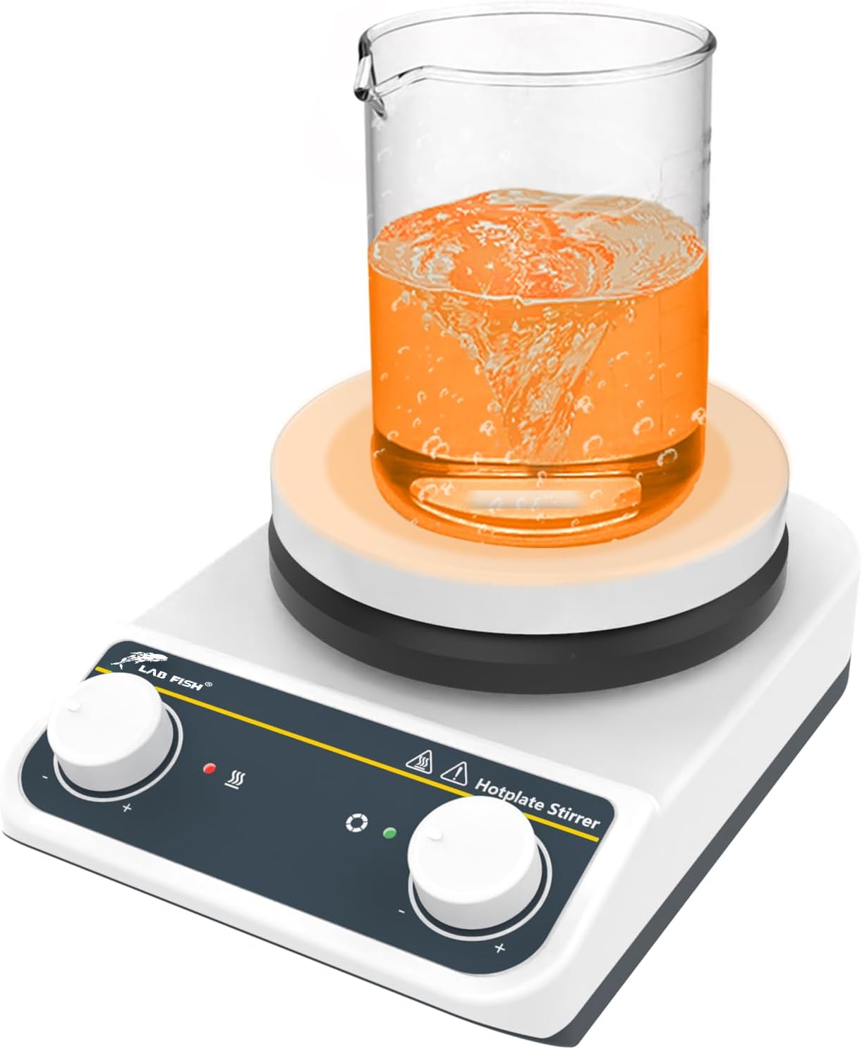 LAB FISH Magnetic Stirrer Hot Plate 260℃/ 500℉ 5 inch Magnetic Mixer 3L Knob Control Stirring 200-1500rpm(Without Stand)