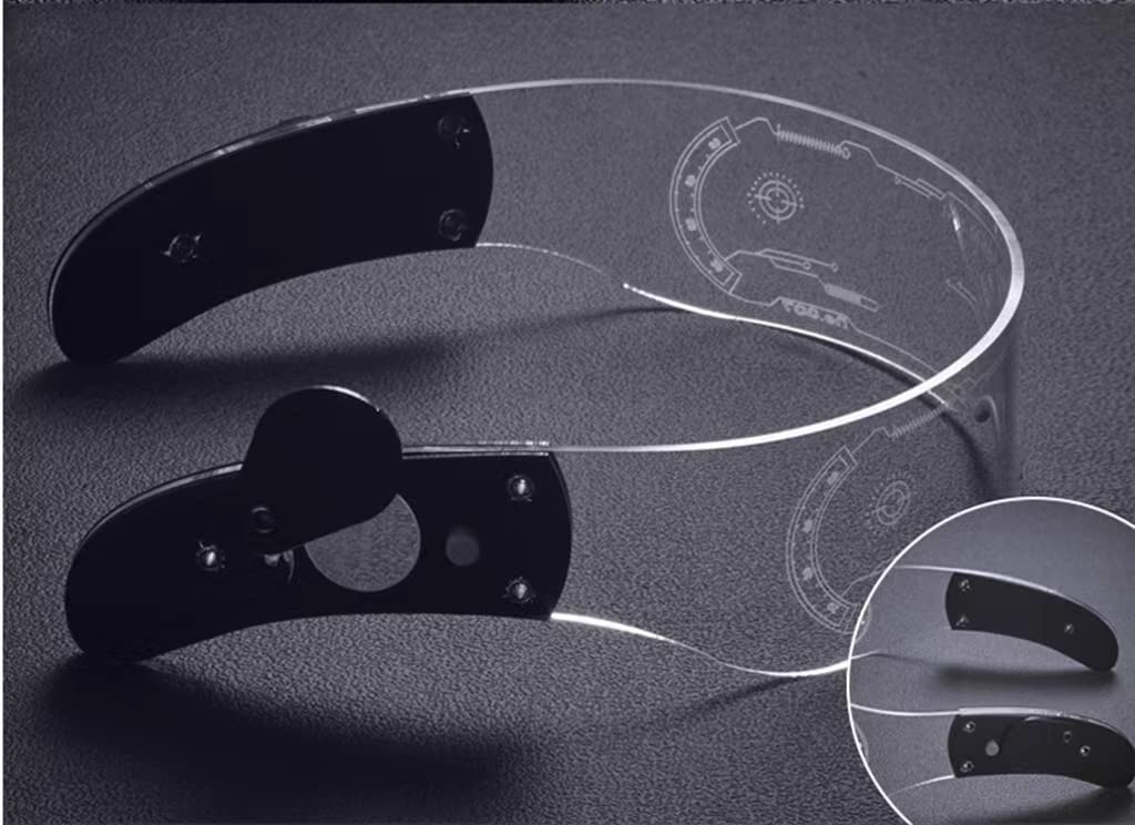 Luminous Glasses LED Visor Glasses Futuristic Style Party LED Neon Glasses, for Party Concert Live Festival Cosplay(Bilateral full -color upgrade)