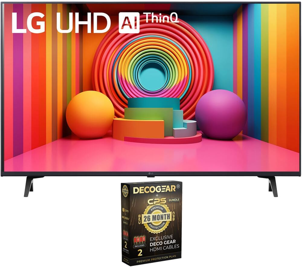 43UT7590PUA 43-Inch UT75 Series LED Smart TV 4K (2024 Model) Bundle with 2 YR CPS Enhanced Protection Pack