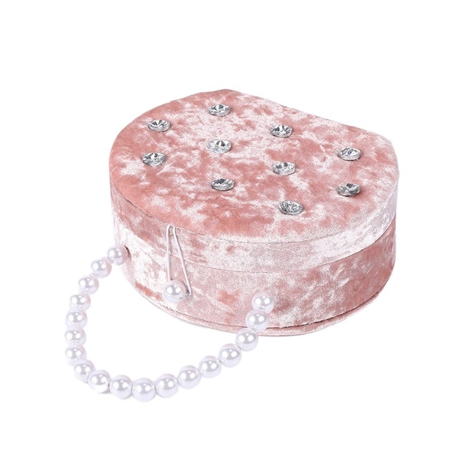 Portagioie Organizzatore di gioielli grigio a forma di mobili in miniatura Orecchini Collana Anello Organizzatore Gioielli Trucco Specchio Anello Organizzatore (Color : Rosa, Size : D)