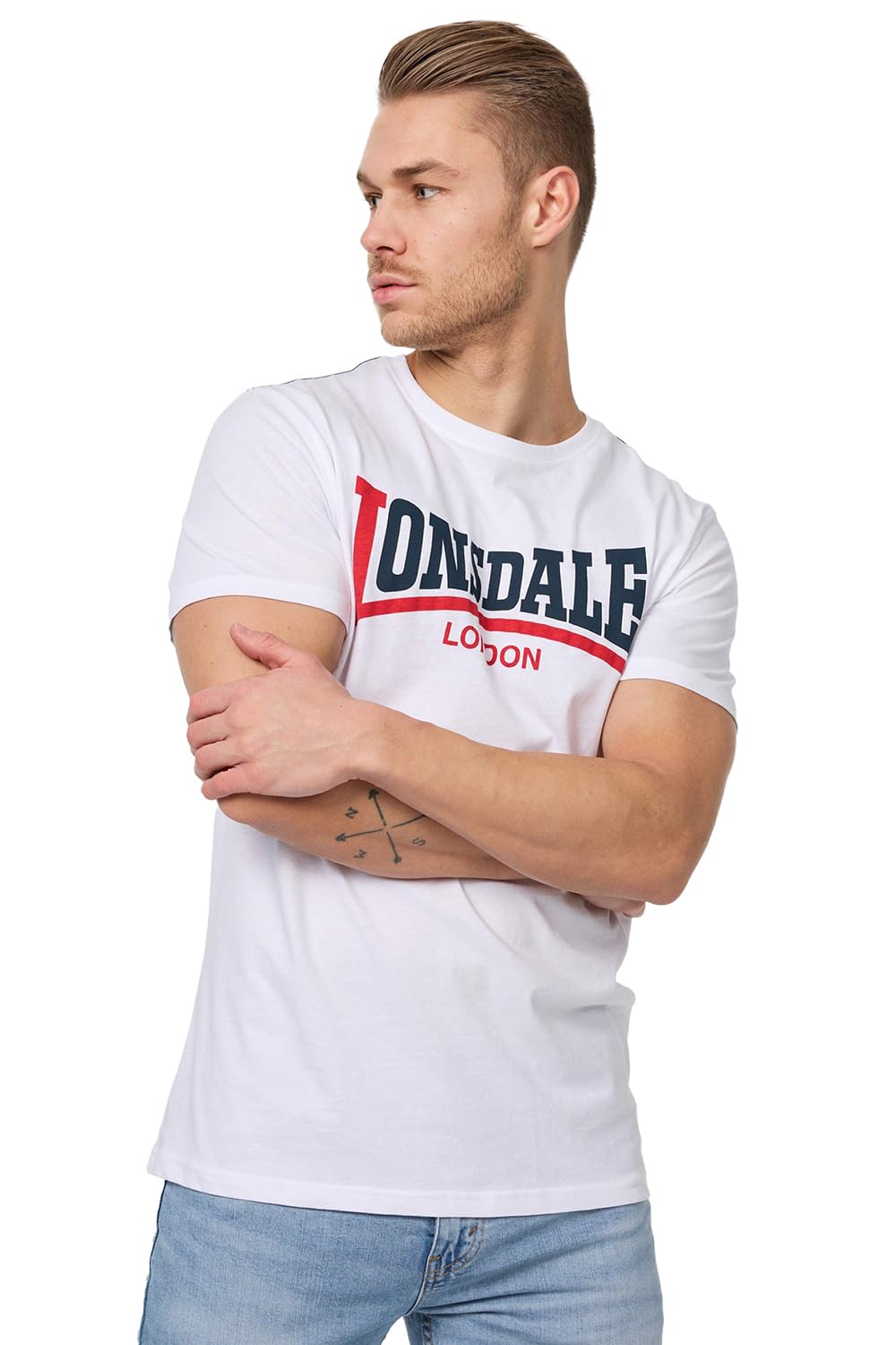 Lonsdale Men's Blanc T-Shirt Two Tone