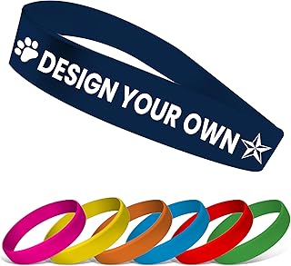 Custom One Color Print Rubber Bracelets Silicone Wristbands - Add a Message - Personalized for Motivation, Events, Support, Fundraisers