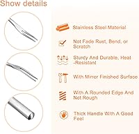 Vista 3 de uxcell Tenedores de fruta de acero inoxidable de 2 piezas, tenedores de degustación de frutas para ensalada de 5.12 pulgadas, tenedores de postre