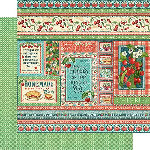 15 Pack Life's A Bowl Of Cherries Double-Sided Cardstock 12"X12"-I Love You Cherry Much -Lab450-2579 #TOP12