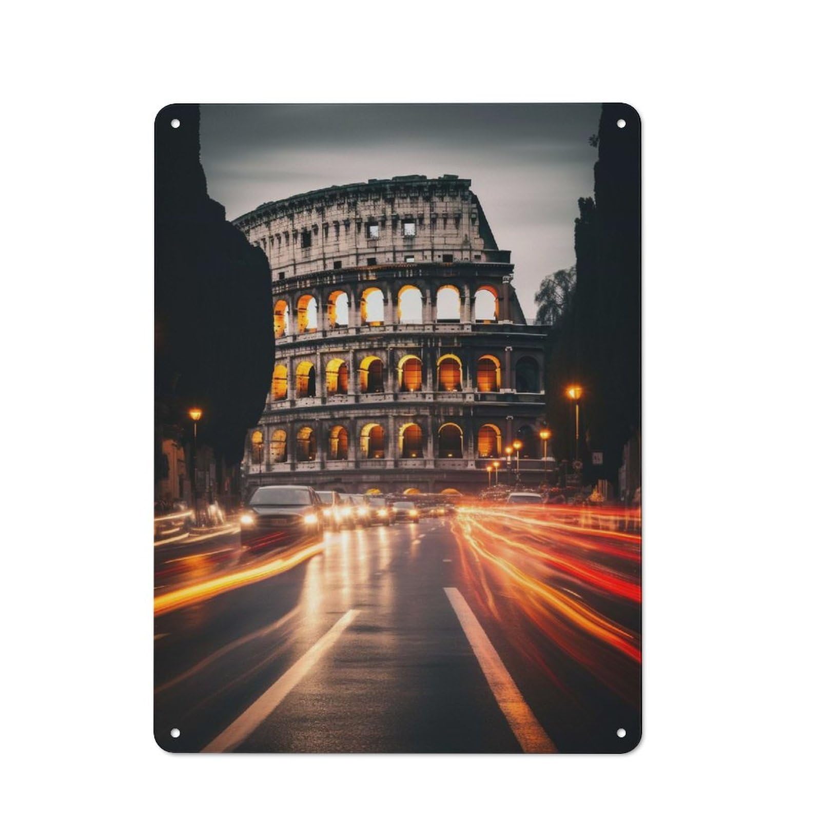 Colosseum Rome Italy Decorative Tin Sign 40x30cm, Country Country Wall Plaque for Dining Room, Cafe, Entryway Or Family Room